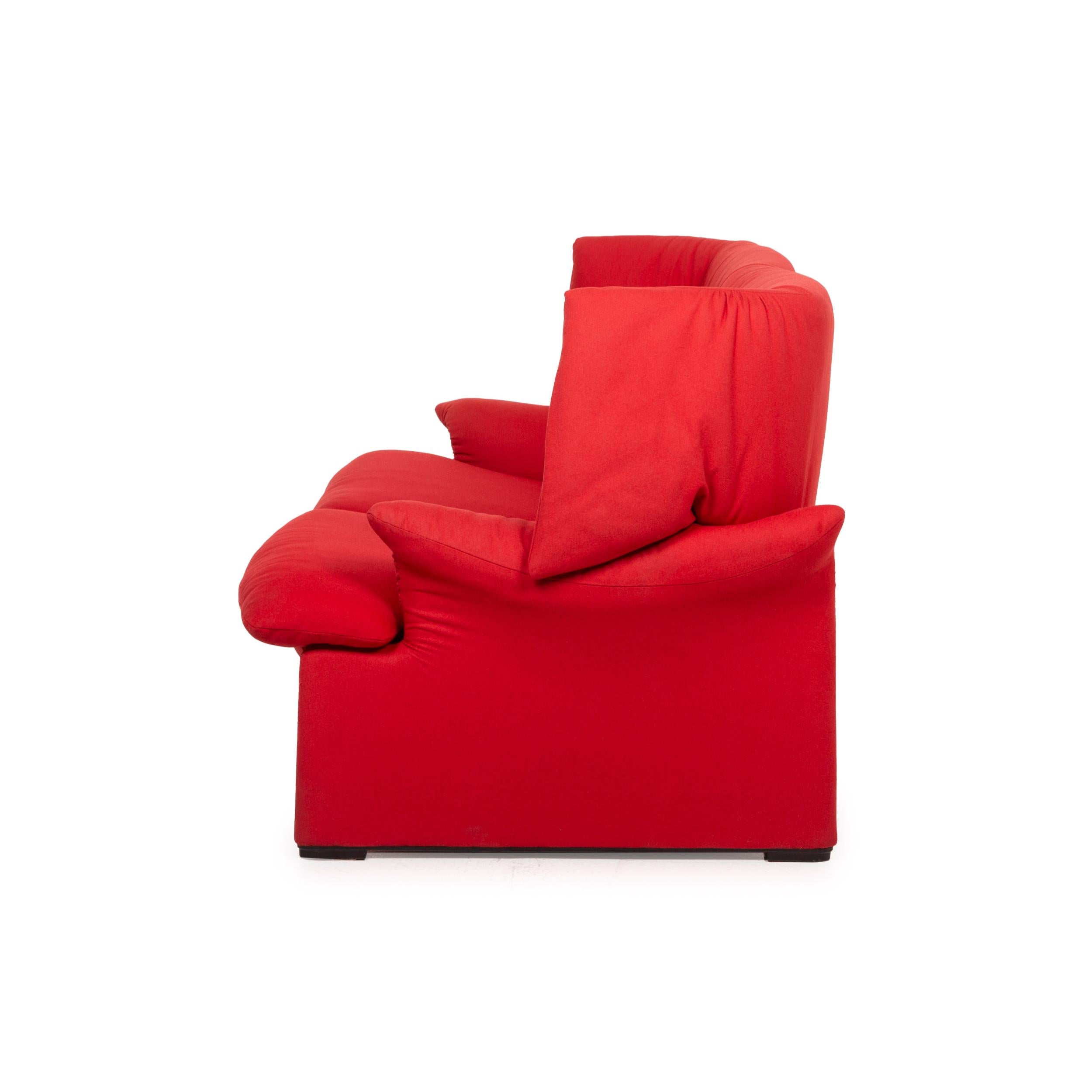 Cassina Maralunga Fabric Sofa Red Two-Seater For Sale 3
