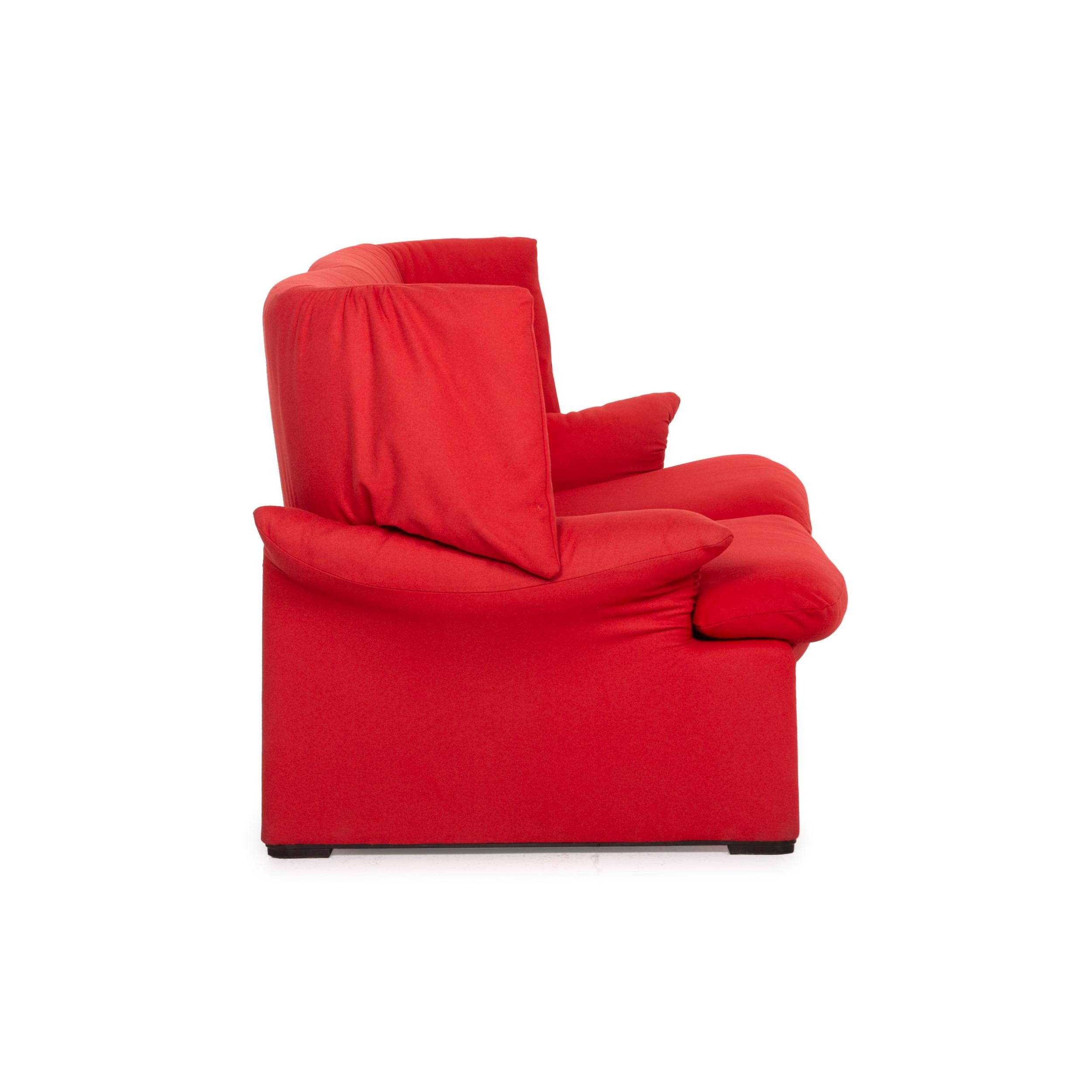 Cassina Maralunga Fabric Sofa Red Two-Seater For Sale 1