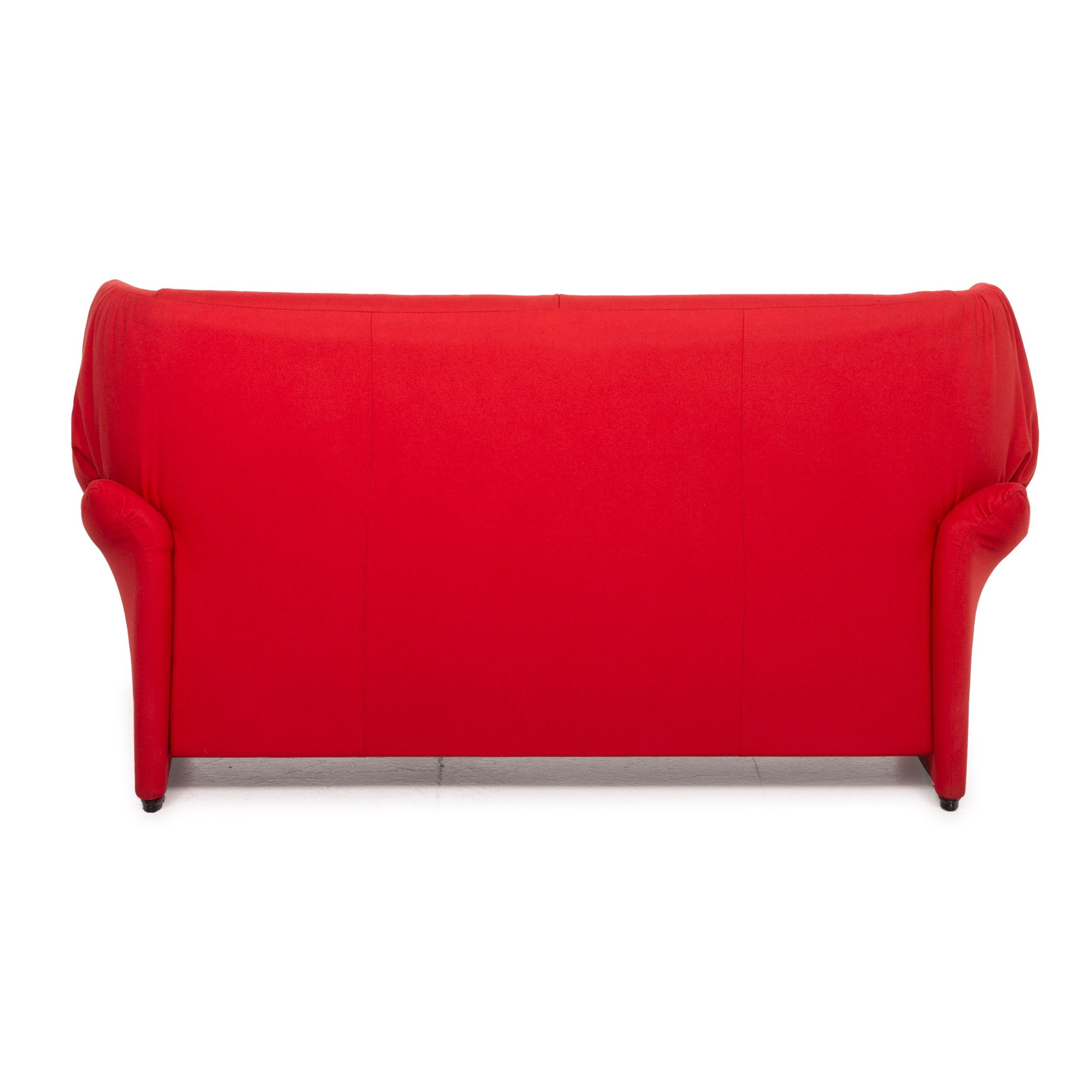 Cassina Maralunga Fabric Sofa Red Two-Seater For Sale 2