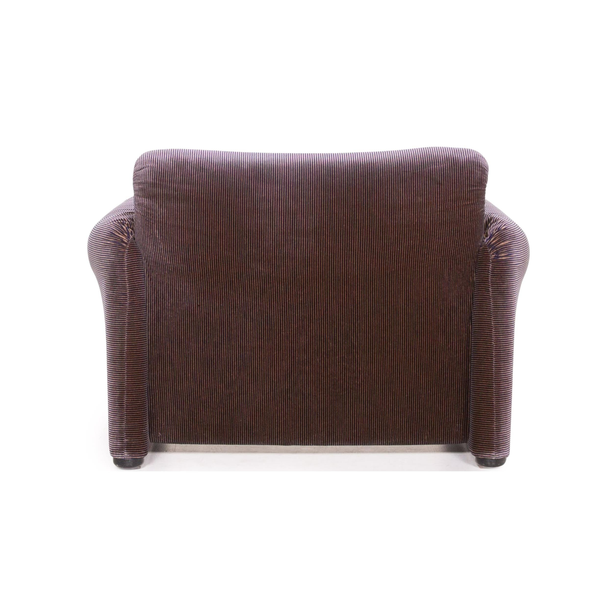 Cassina Maralunga Fabric Sofa Set Purple Aubergine 1 Three-Seat 1 Armchair For Sale 12
