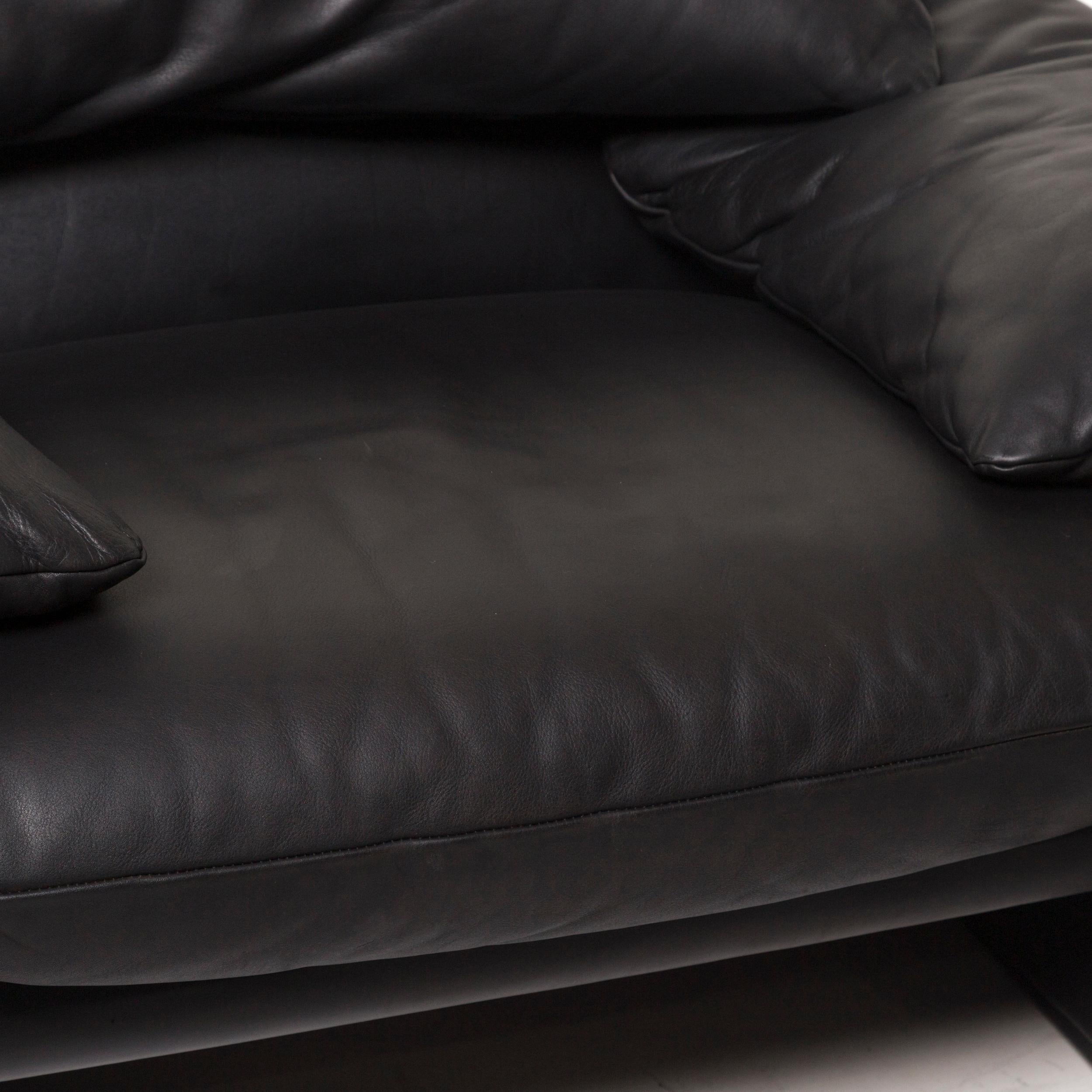 Modern Cassina Maralunga Leather Armchair Black Function