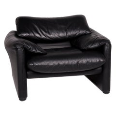 Cassina Maralunga Leder Sessel Schwarz Funktion