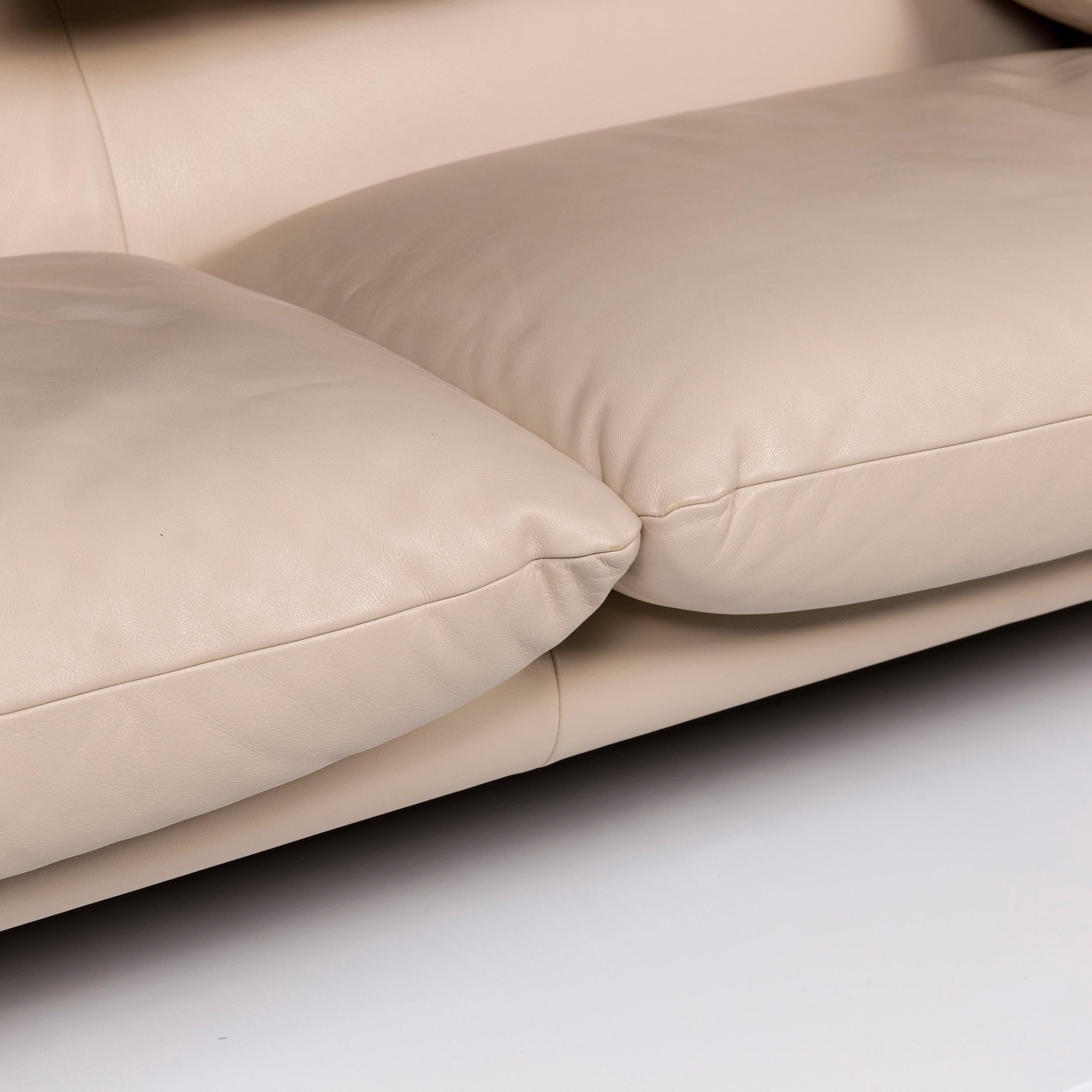 Italian Cassina Maralunga Leder Sofa Beige Zweisitzer Funktion Couch