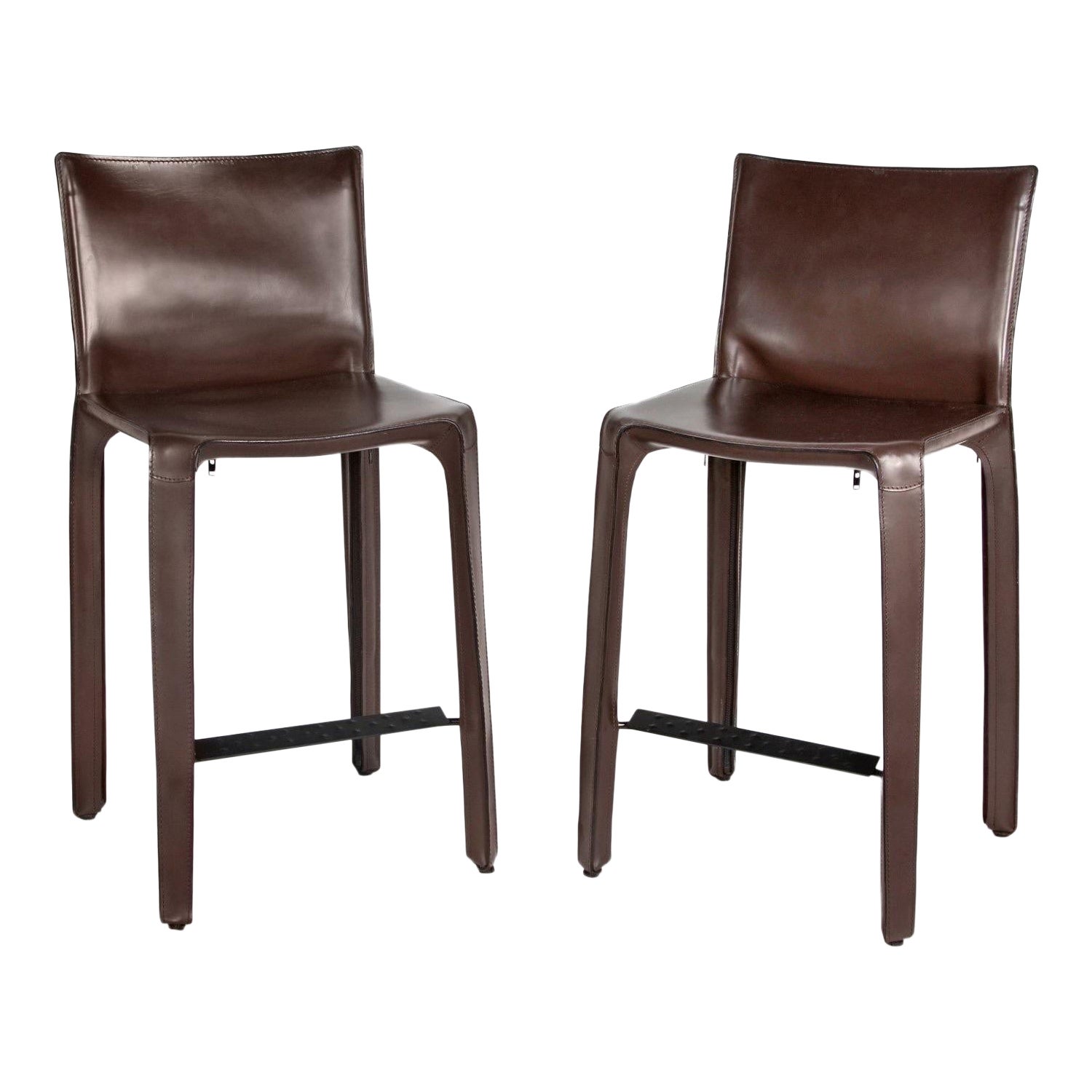 Cassina Mario Bellini Cab Counter Stools ~ a Pair