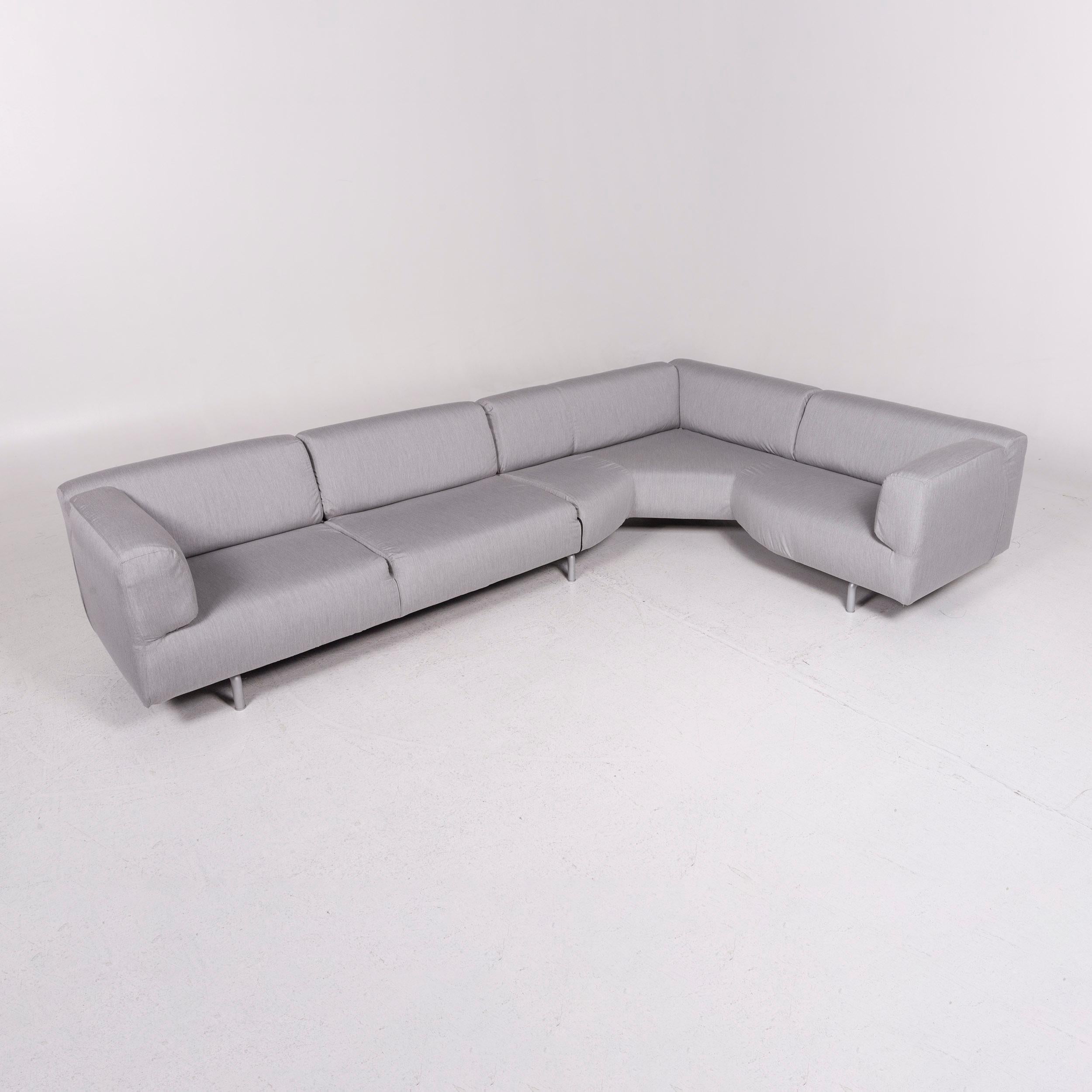 We bring to you a Cassina Met fabric corner sofa gray sofa couch.
 

 Product measurements in centimeters:
 

Depth 88
Width 333
Height 73
Seat-height 41
Rest-height 72
Seat-depth 60
Seat-width 281
Back-height 32.
 