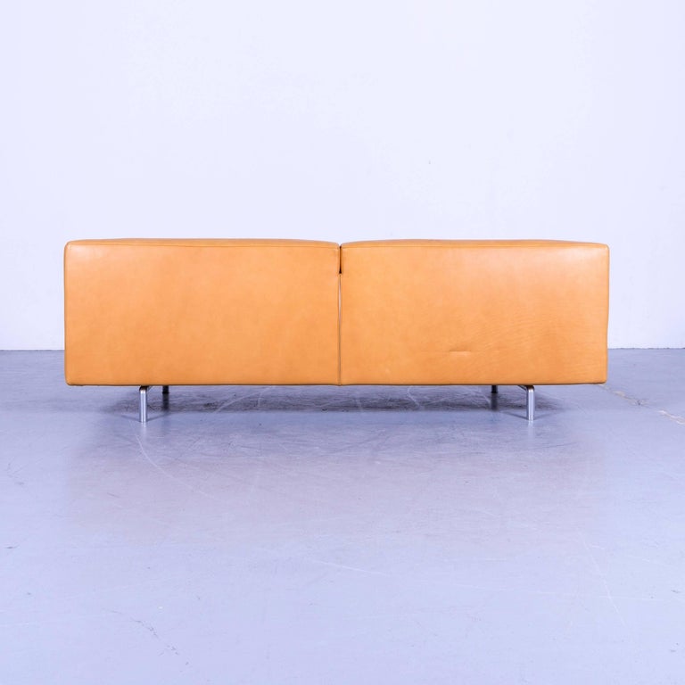 Cassina Met Leather Sofa Cognac Brown Three-Seat Couch ...
