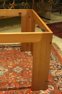 Cassina, Mid-Century Modern Italian Design Square Light Wood Coffee Table