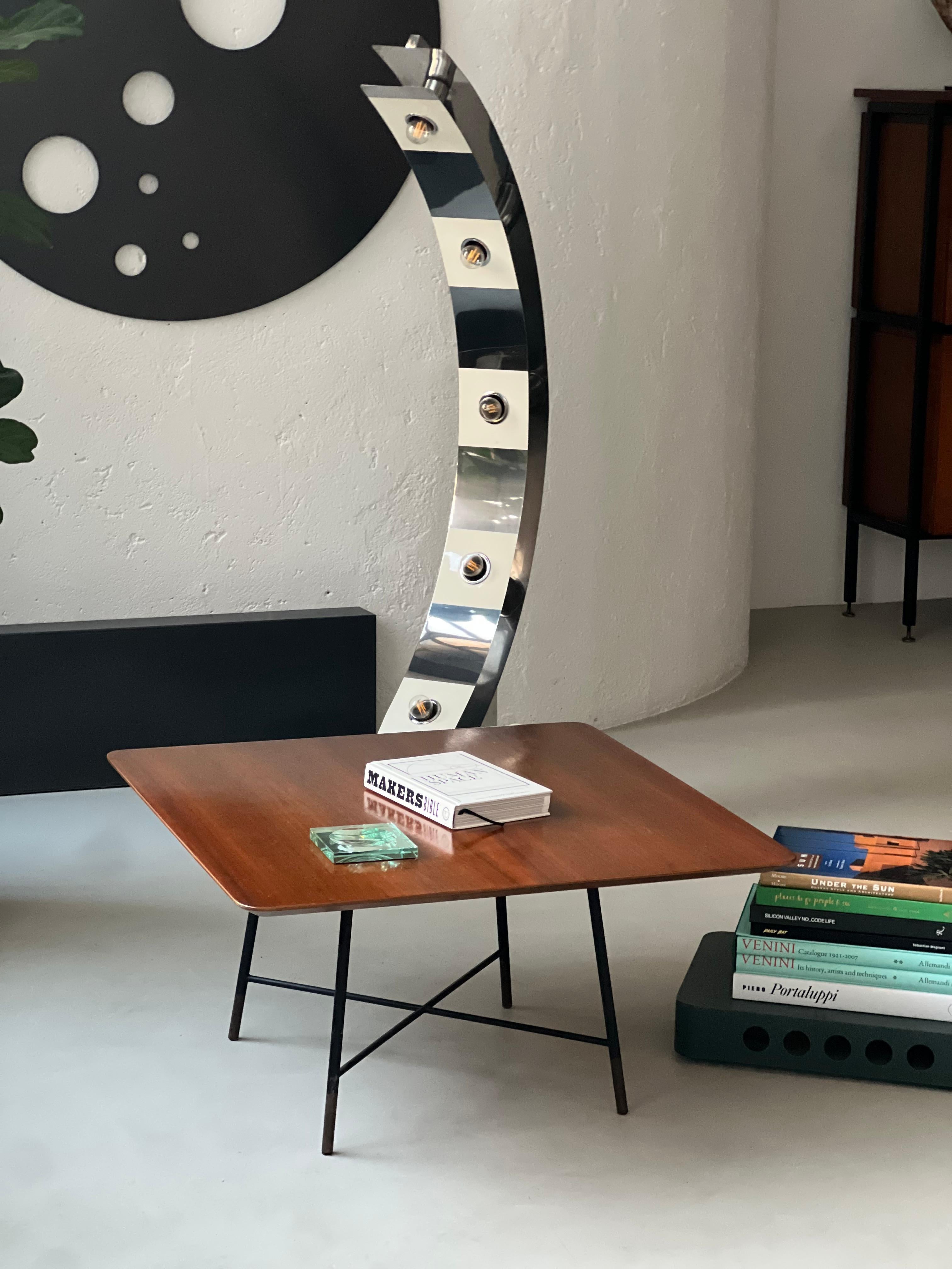 Coffee table in Wood and Metal/Brass by Ico Parisi for Cassina 1957 For Sale 8