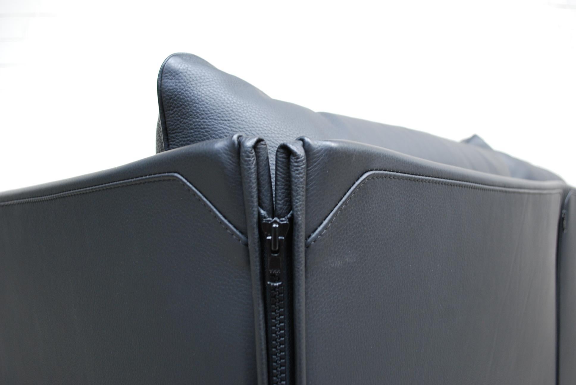 Cassina Model Landeau Leather Sofa Black Design Mario Bellini 2