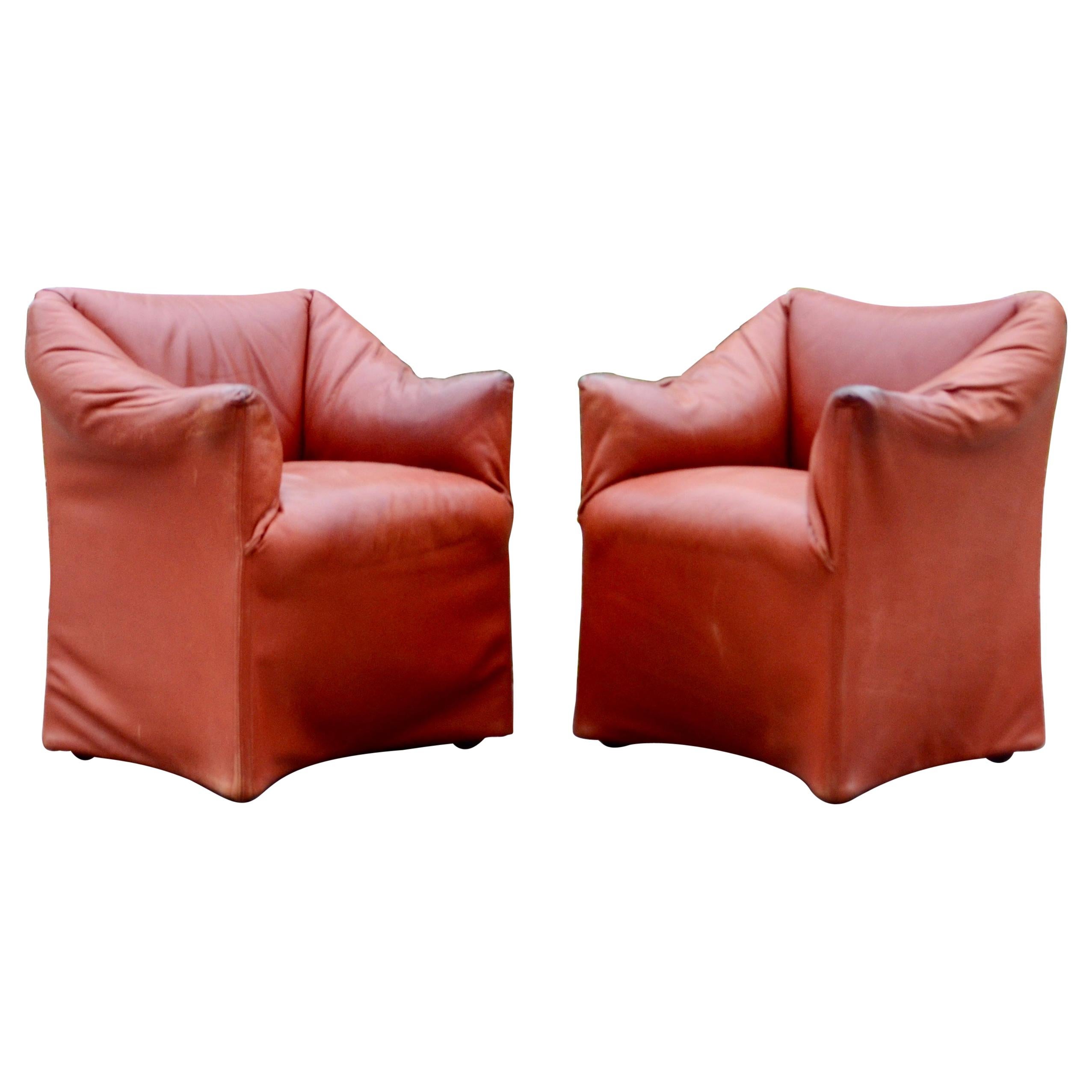 Cassina Model Tentazione Mario Bellini Small Armchair Chair Oxred Leather