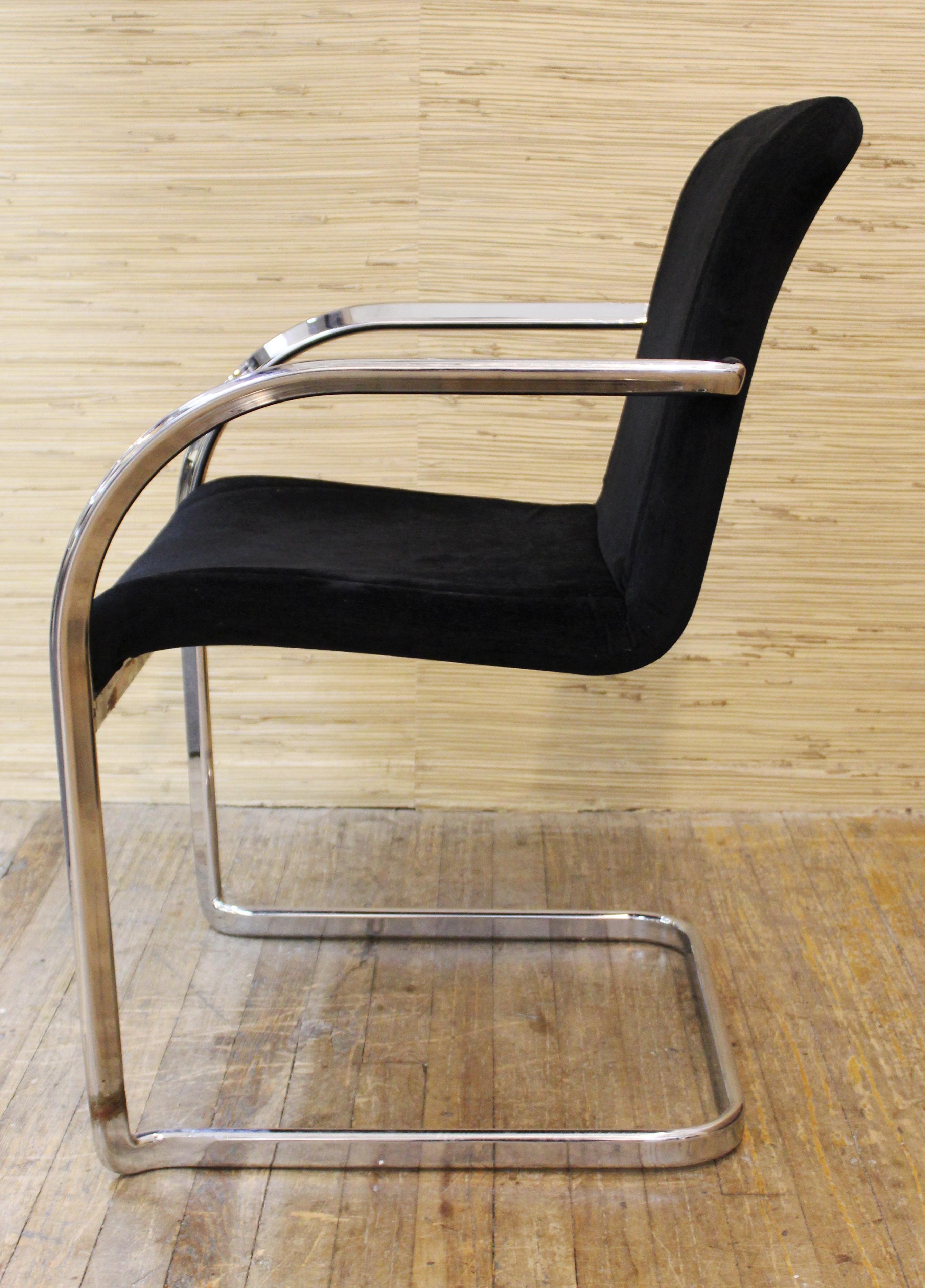 Late 20th Century Cassina Modern Chromed Metal Dining Chairs