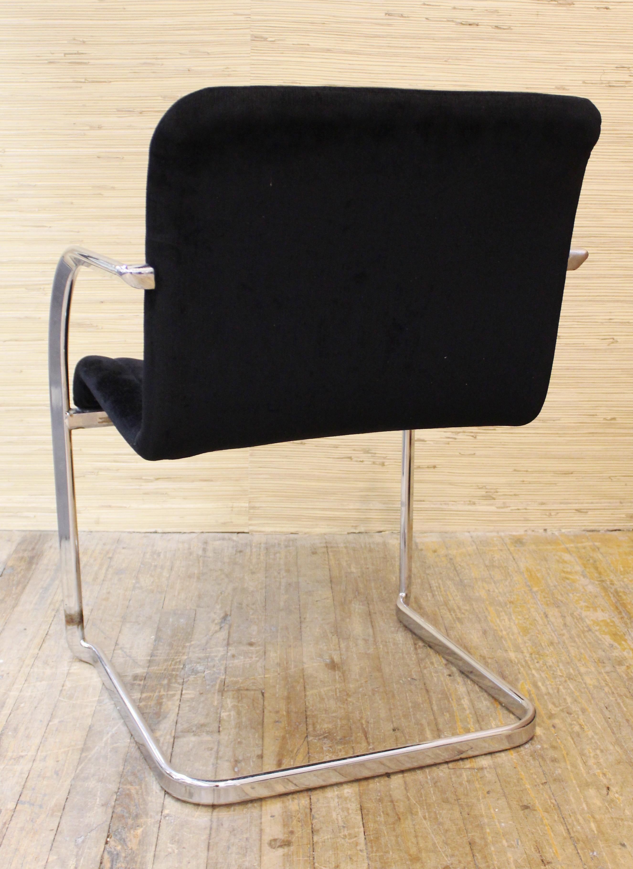 Upholstery Cassina Modern Chromed Metal Dining Chairs