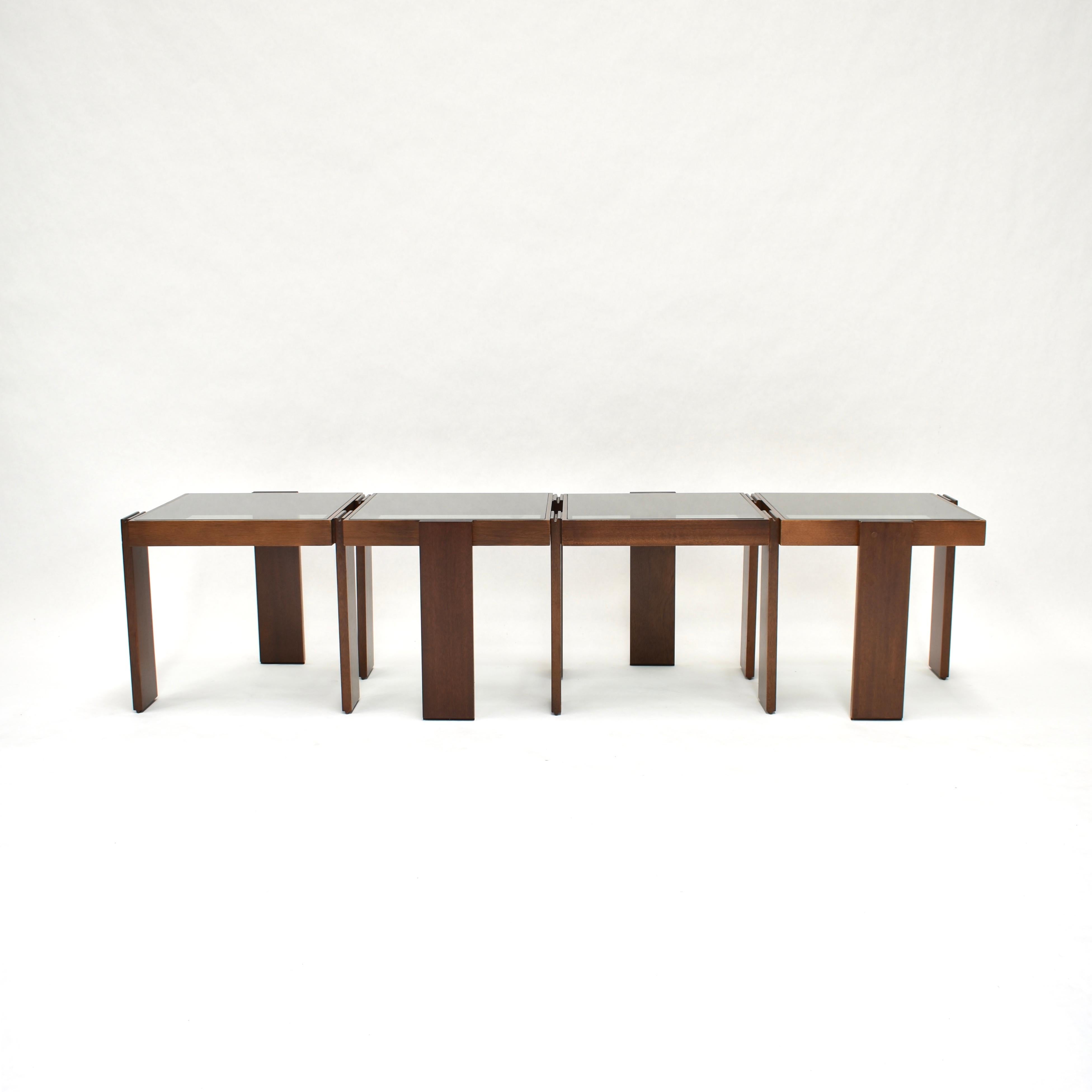Cassina Modular Set of Four Stackable Nesting Tables by Gianfranco Frattini 3
