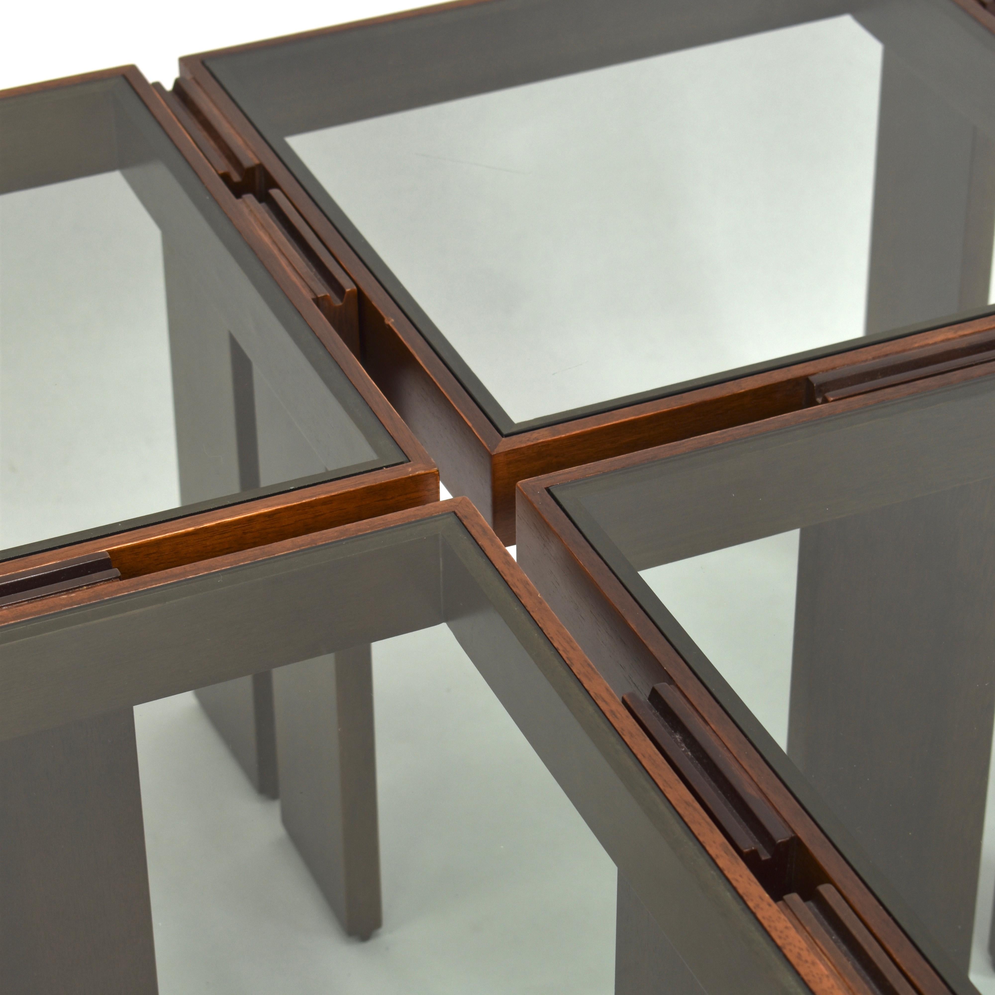 Cassina Modular Set of Four Stackable Nesting Tables by Gianfranco Frattini 9