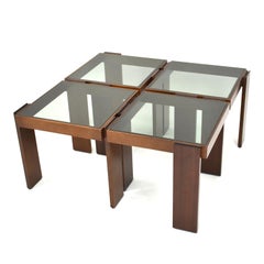 Cassina Modular Set of Four Stackable Nesting Tables by Gianfranco Frattini