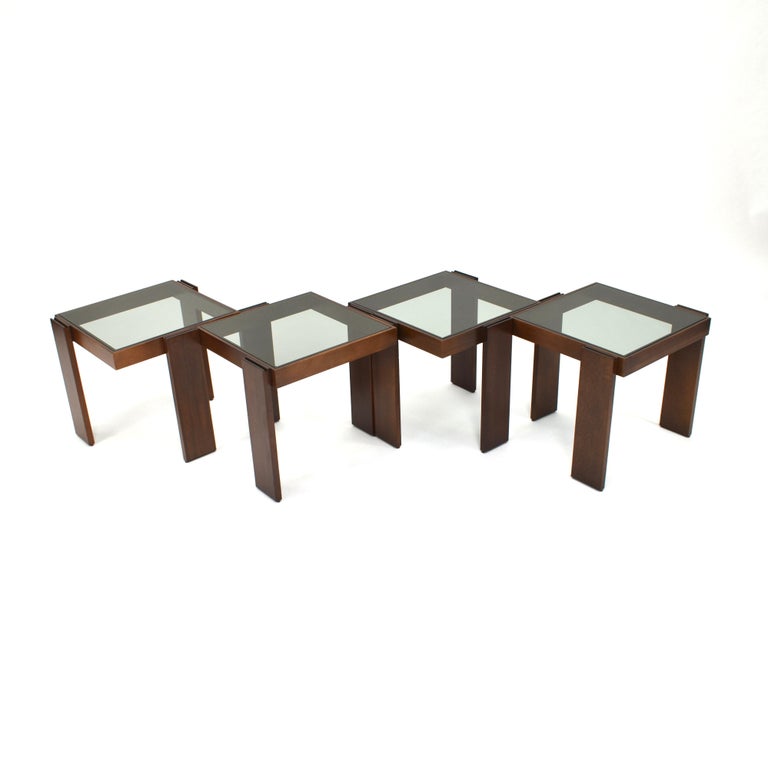Cassina Modular Set of Four Stackable Nesting Tables by Gianfranco Frattini  at 1stDibs