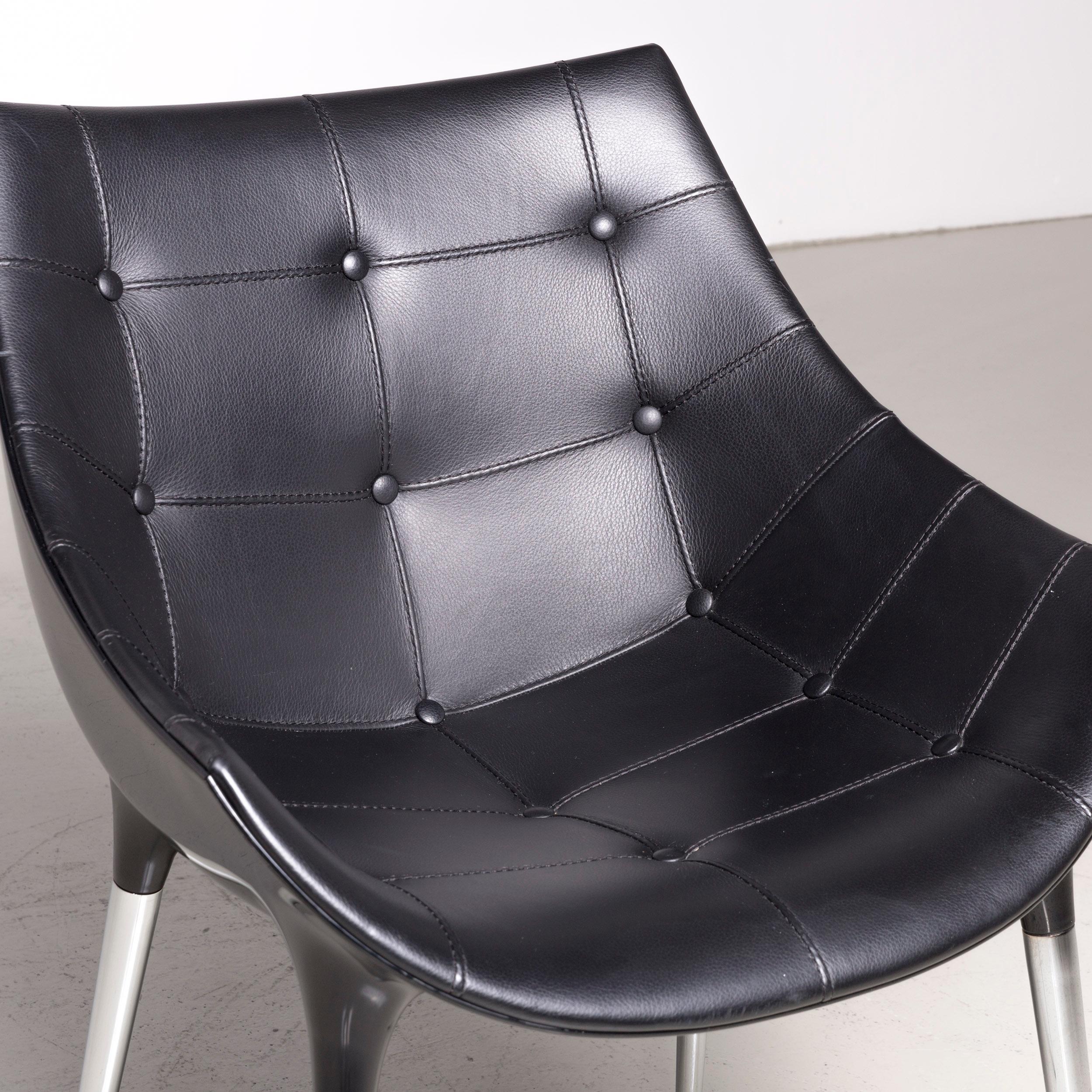 Bauhaus Cassina Passion Leather Armchair Black by Philippe Starck For Sale