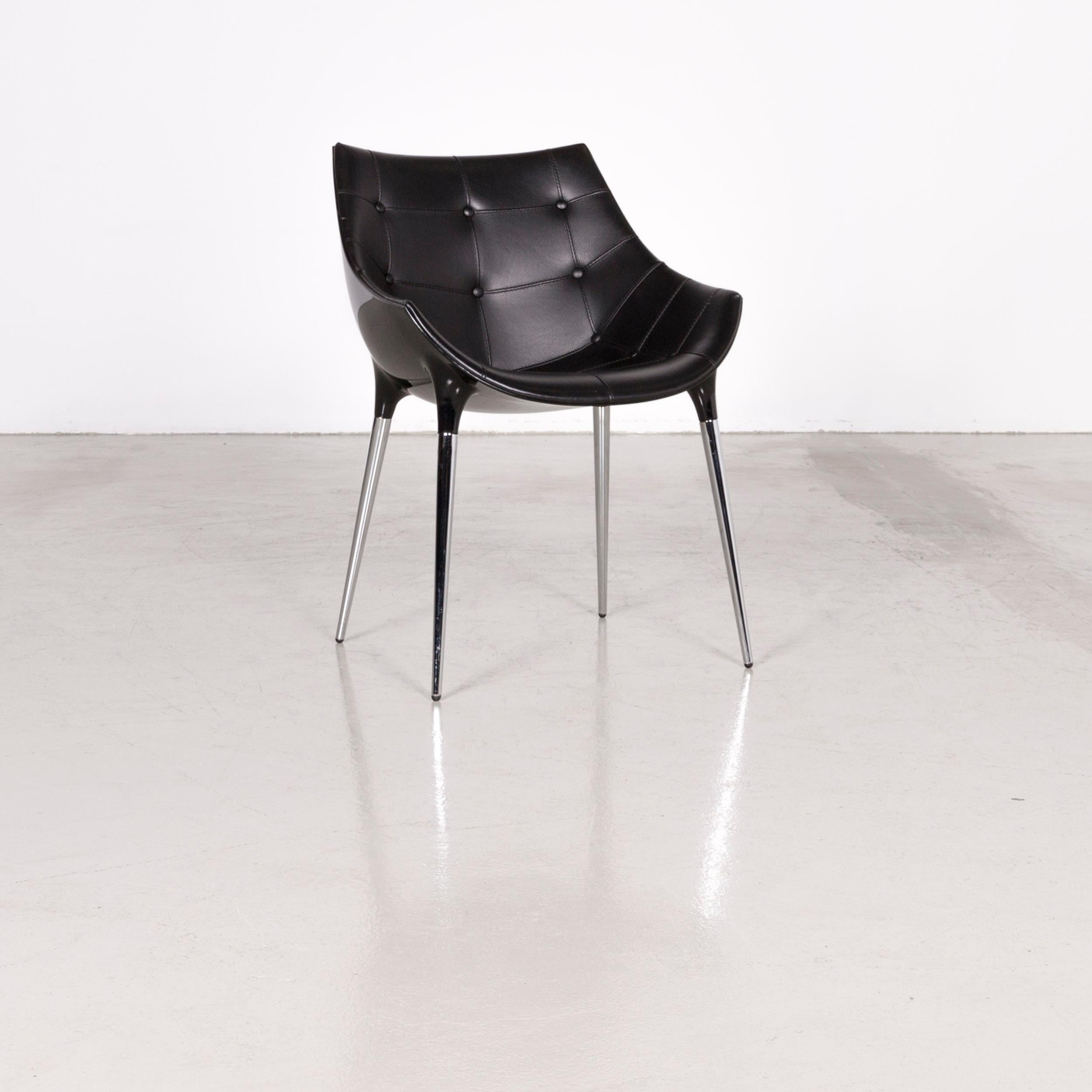 Cassina passion leather armchair set black by Philippe Starck.