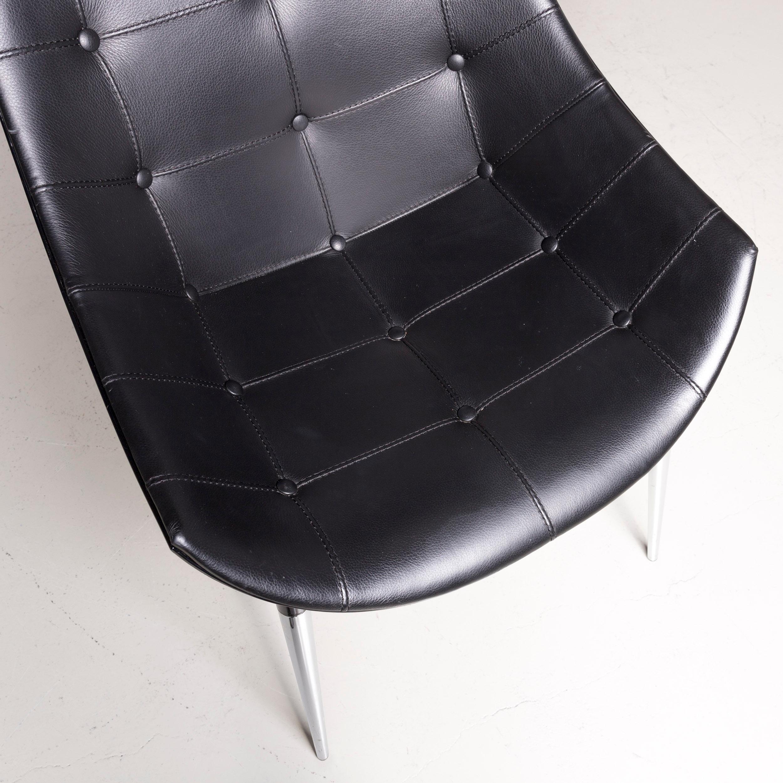 Bauhaus Cassina Passion Leather Armchair Set Black by Philippe Starck  For Sale