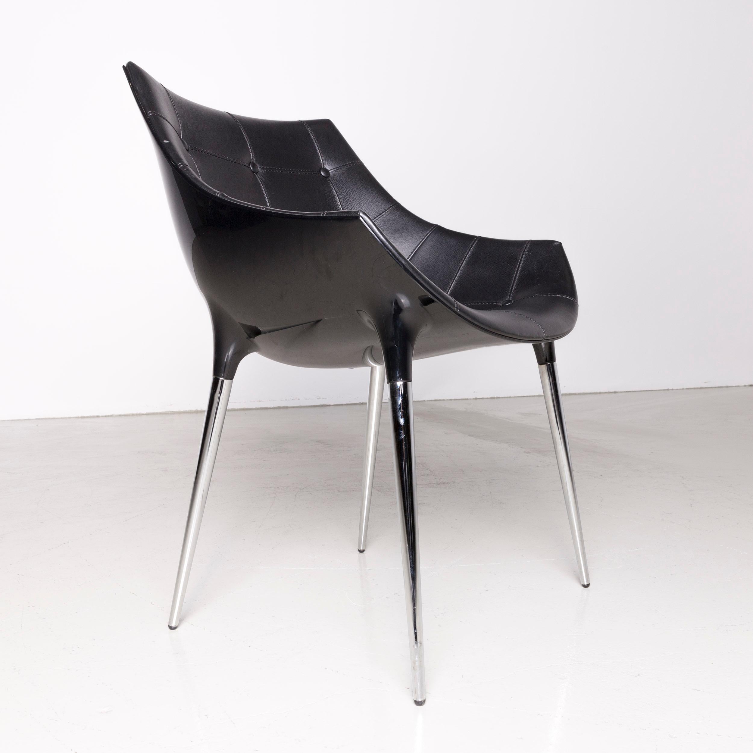 Cassina Passion Leather Armchair Set Black by Philippe Starck  In Good Condition For Sale In Cologne, DE