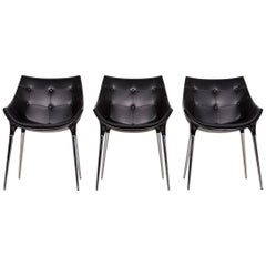 Cassina Passion Leather Armchair Set Black by Philippe Starck 