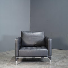 Cassina Privé Armchair in Black Leather by Philippe Starck