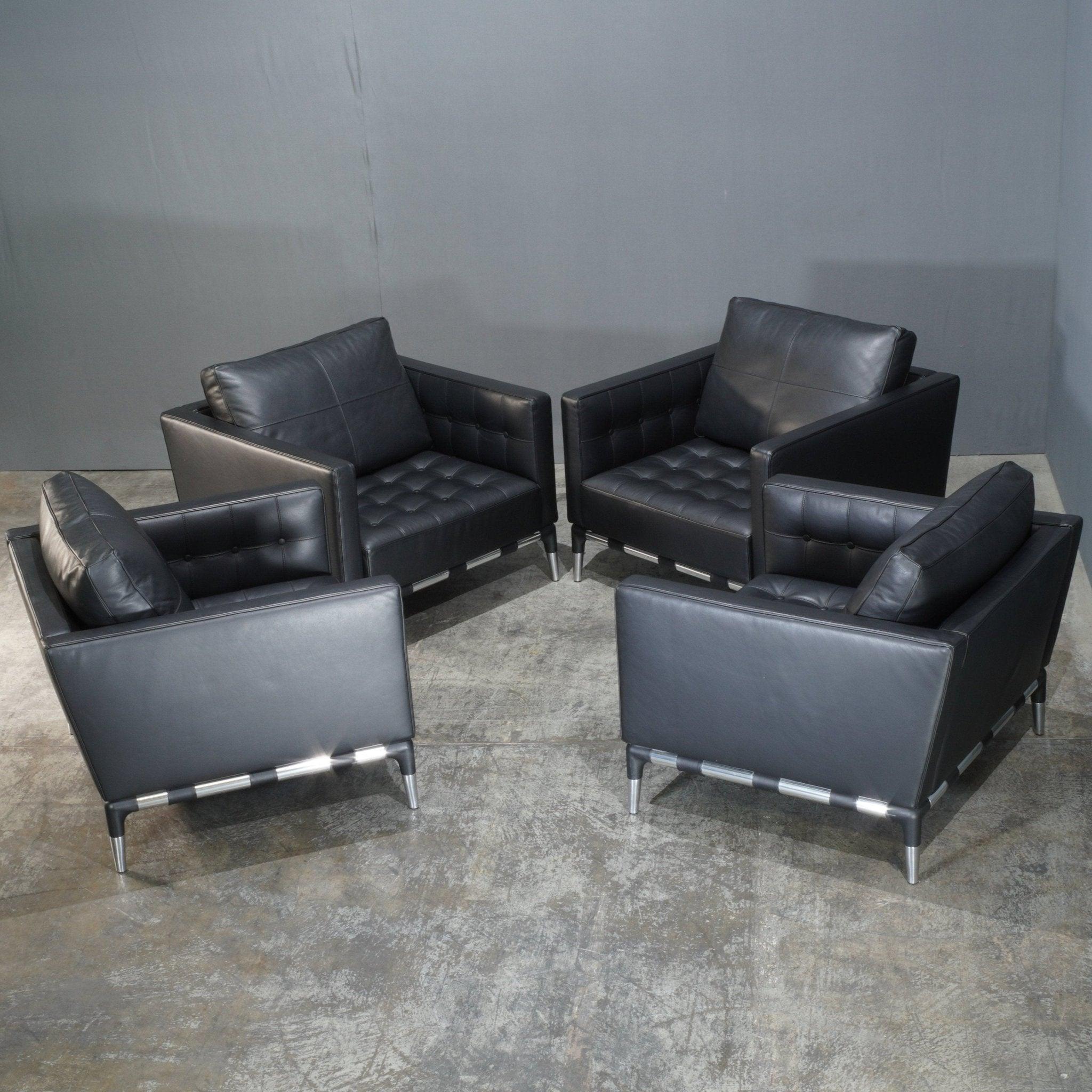 Modern Cassina Privé Armchair in Black Leather by Philippe Starck