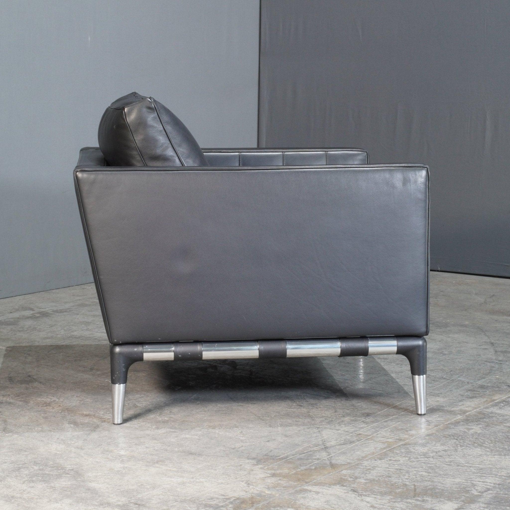 Cassina Privé Armchair in Black Leather by Philippe Starck In Good Condition In Basildon, London