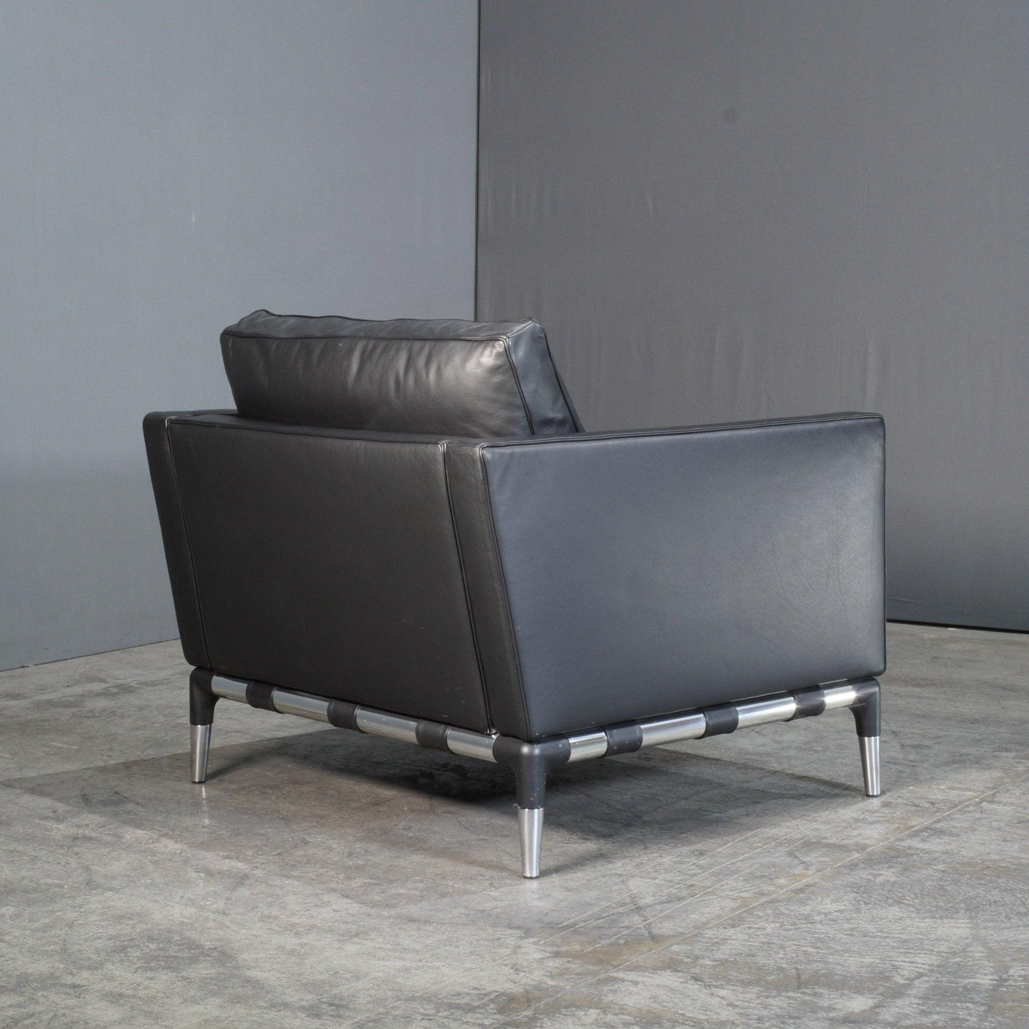 Contemporary Cassina Privé Armchair in Black Leather by Philippe Starck