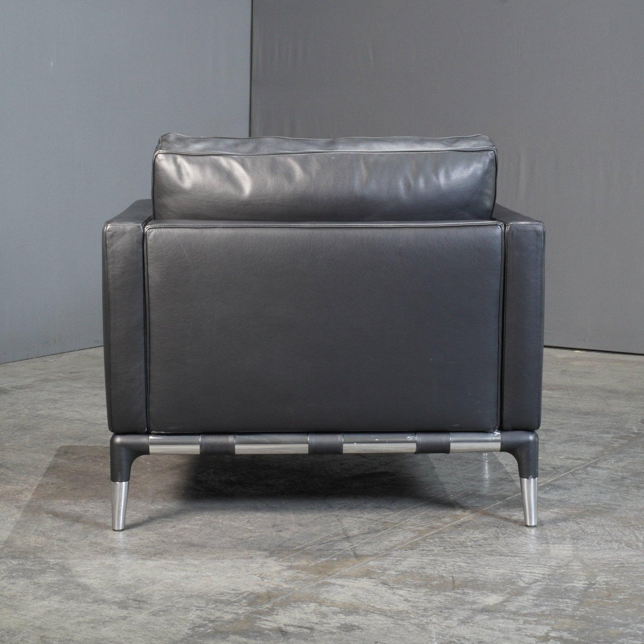 Cassina Privé Armchair in Black Leather by Philippe Starck 1