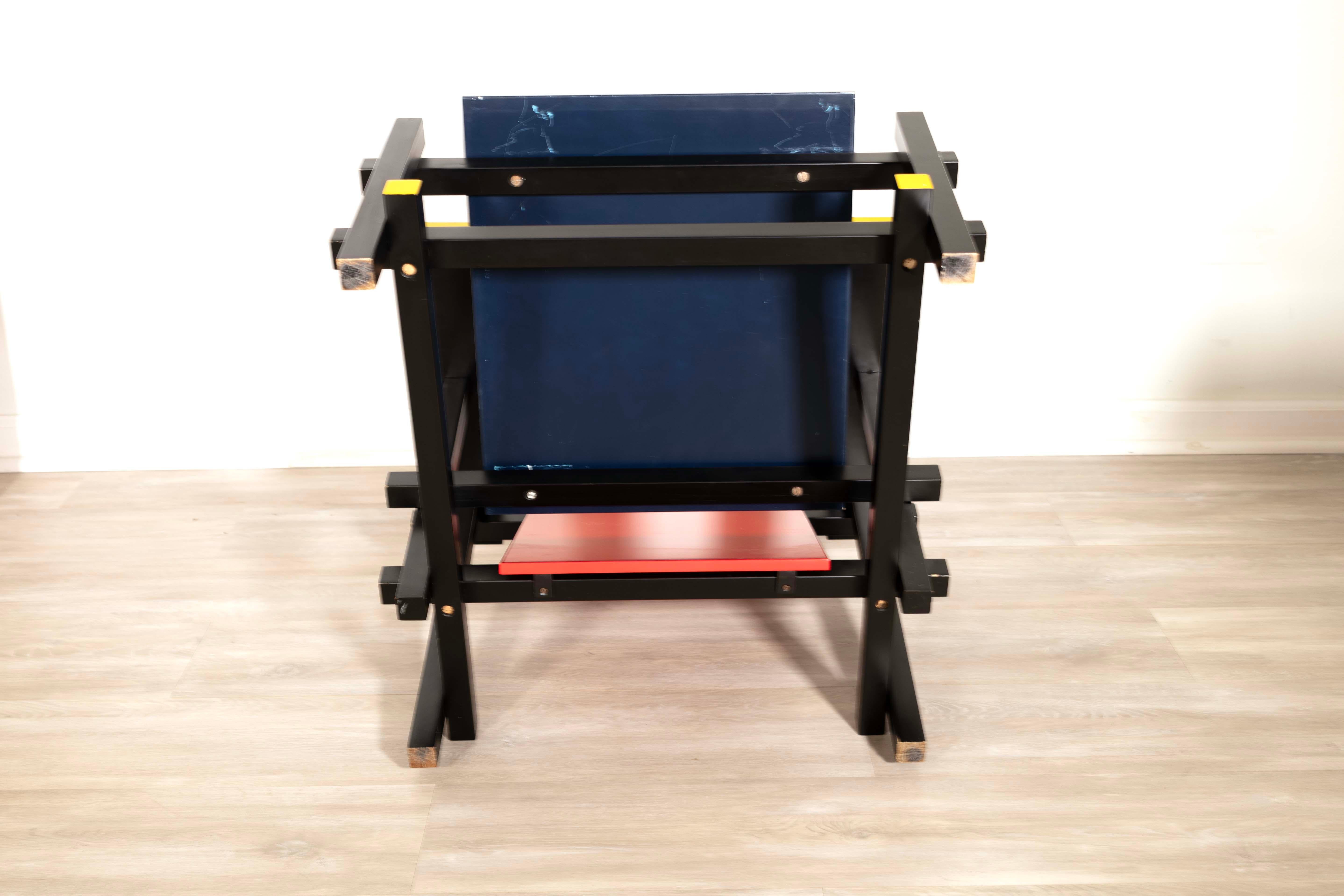 Cassina Rot Blau und Gelb Stuhl Gerrit Thomas Rietvild Post Modern im Angebot 3