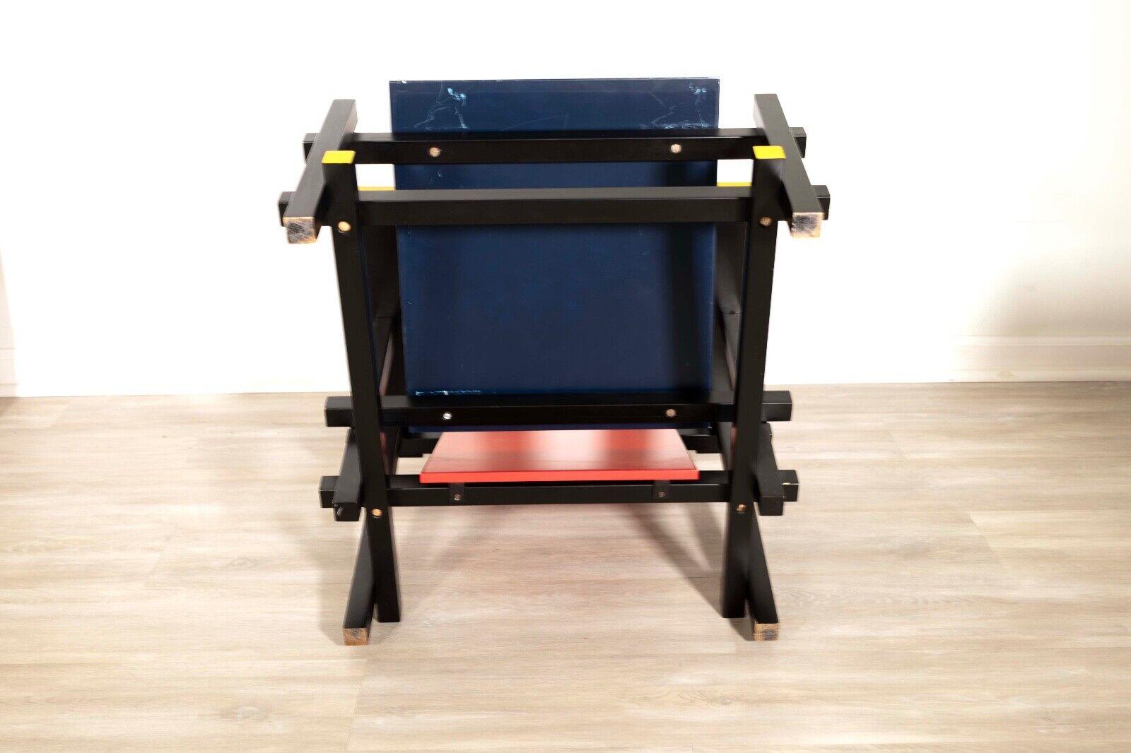 Cassina Red Blue and Yellow Chair Gerrit Thomas Rietvild Post Modern For Sale 6