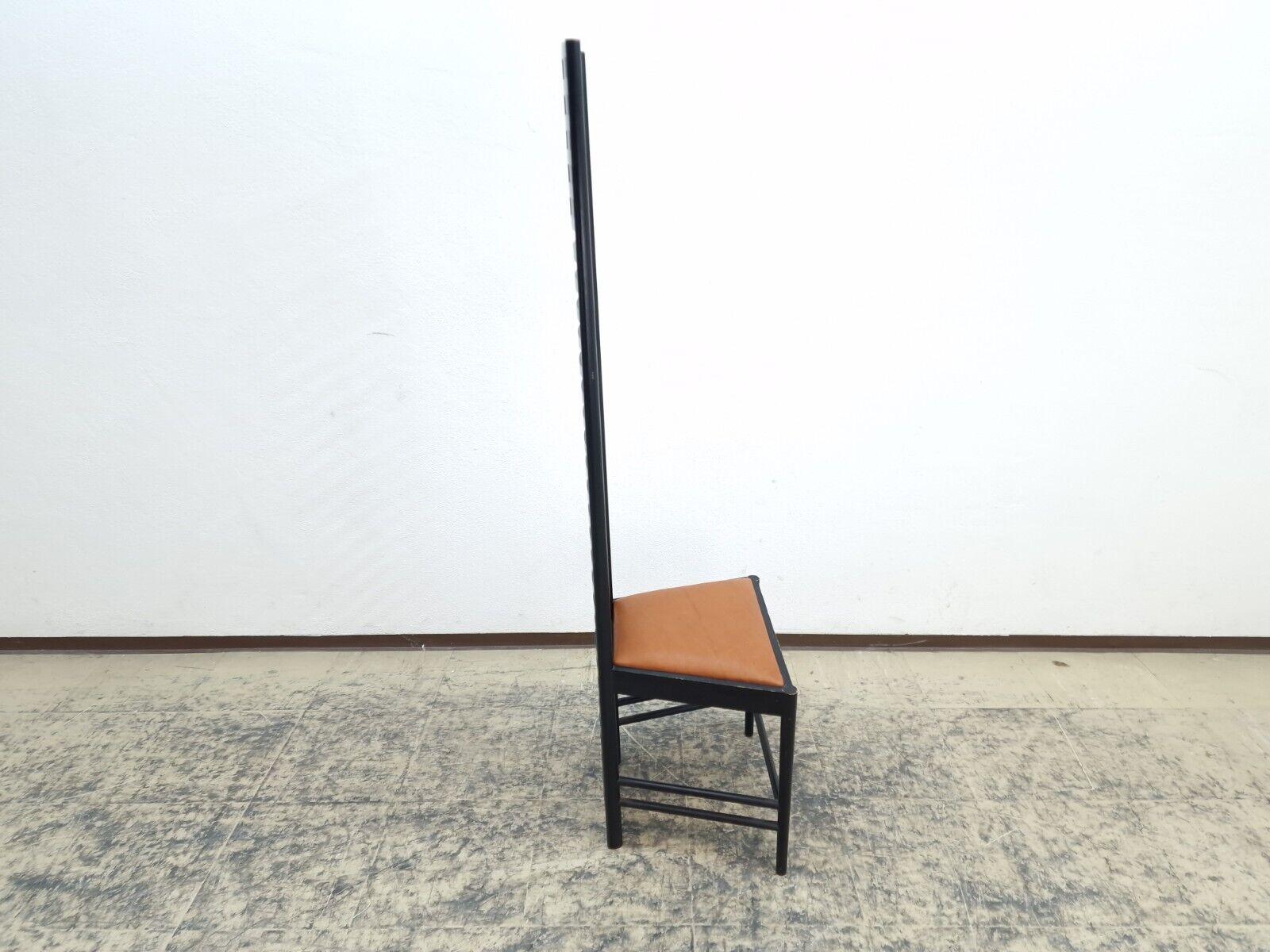 Leather Cassina Rennie Mackintosh Holzstuhl Designerstuhl Hill House chair For Sale