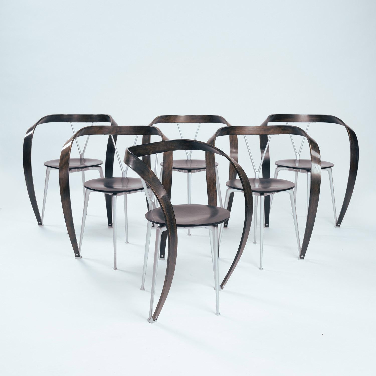 Cassina Revers Stühle, Andrea Branzi, 5 Stück in braun, 1993 im Angebot 4