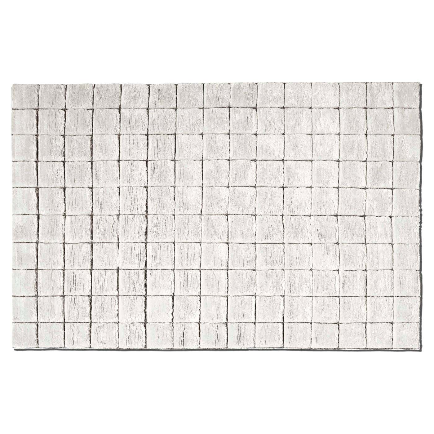 Grid Cs Rugs Cassina Sahara Grid Deep Pile Carpet Rug in Light Gray White, Italy ...