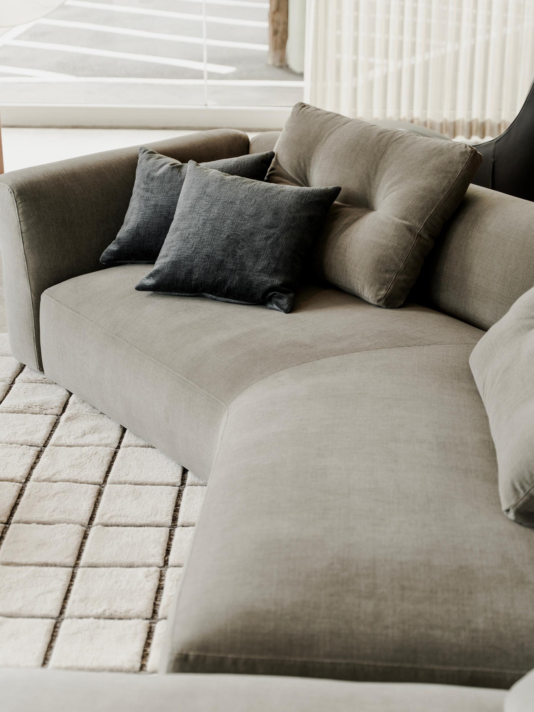 Italian Cassina Sengu Bold Sectional Sofa in Sage Green