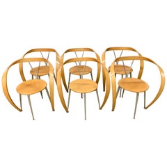 Cassina Set of Six Revers Chairs by Andrea Branzi Italy 1990s