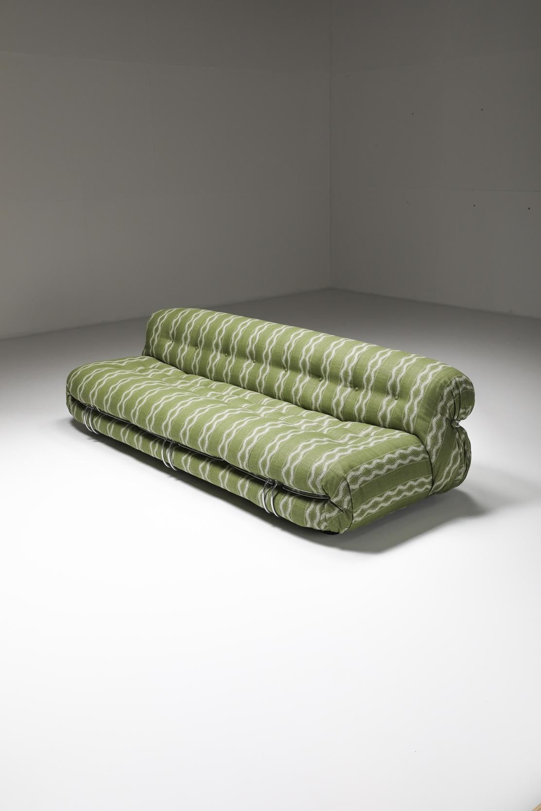 Cassina Soriana Four Seater Sofa by Afra and Tobia Scarpa in green Peter Dunham 3