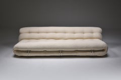 Cassina 'Soriana' Four Seater Sofa by Afra and Tobia Scarpa in Bouclé, 1970s