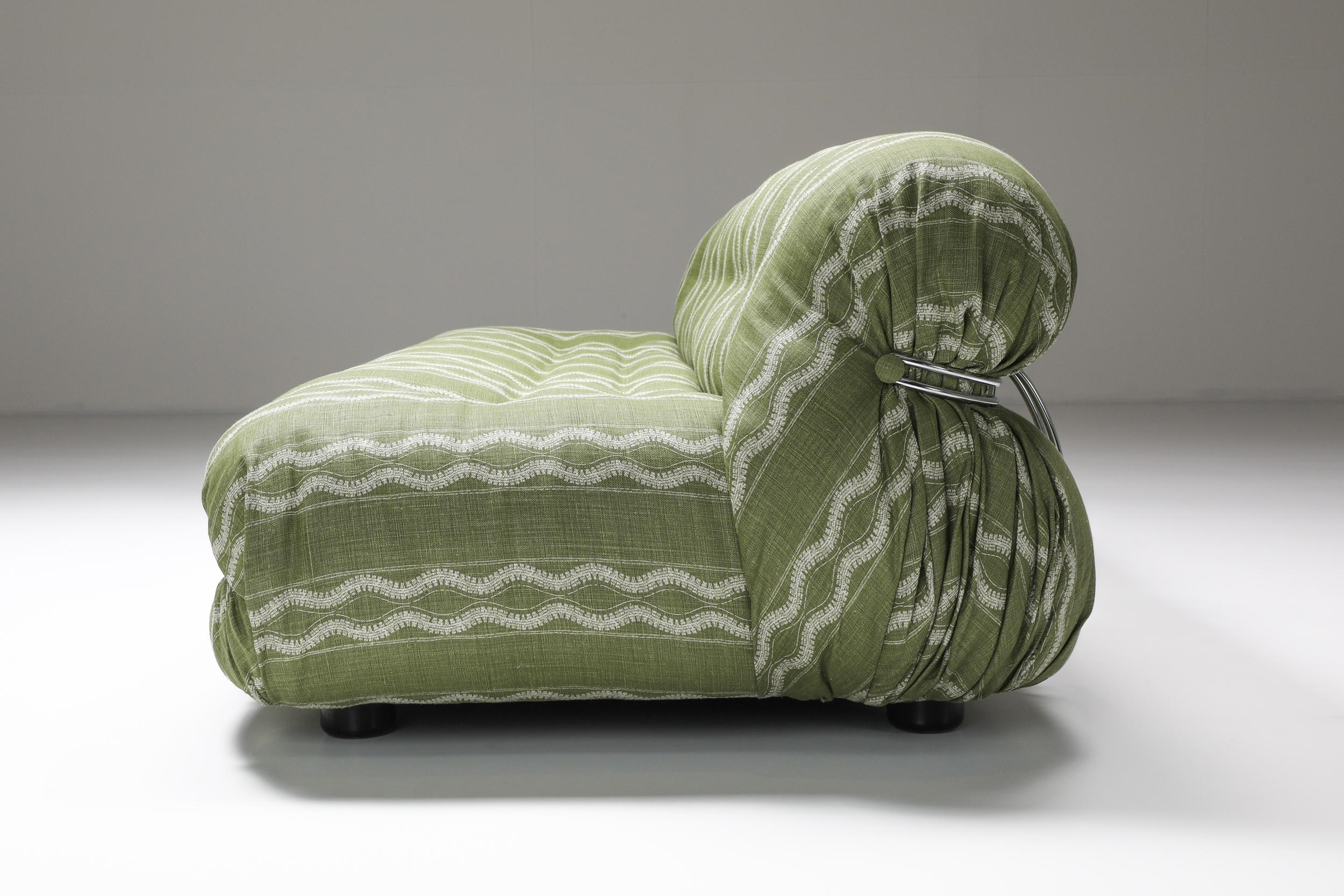 Italian Cassina Soriana Four Seater Sofa by Afra and Tobia Scarpa in green Peter Dunham