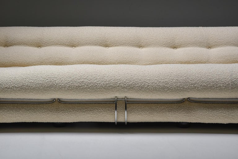 Cassina 'Soriana' Four Seater Sofa by Afra and Tobia Scarpa in Bouclé For Sale 1