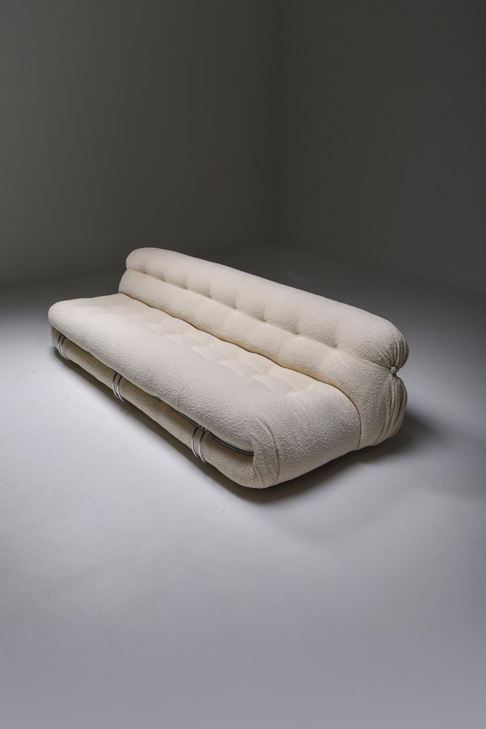 Cassina 'Soriana' Four Seater Sofa by Afra and Tobia Scarpa in Bouclé 3