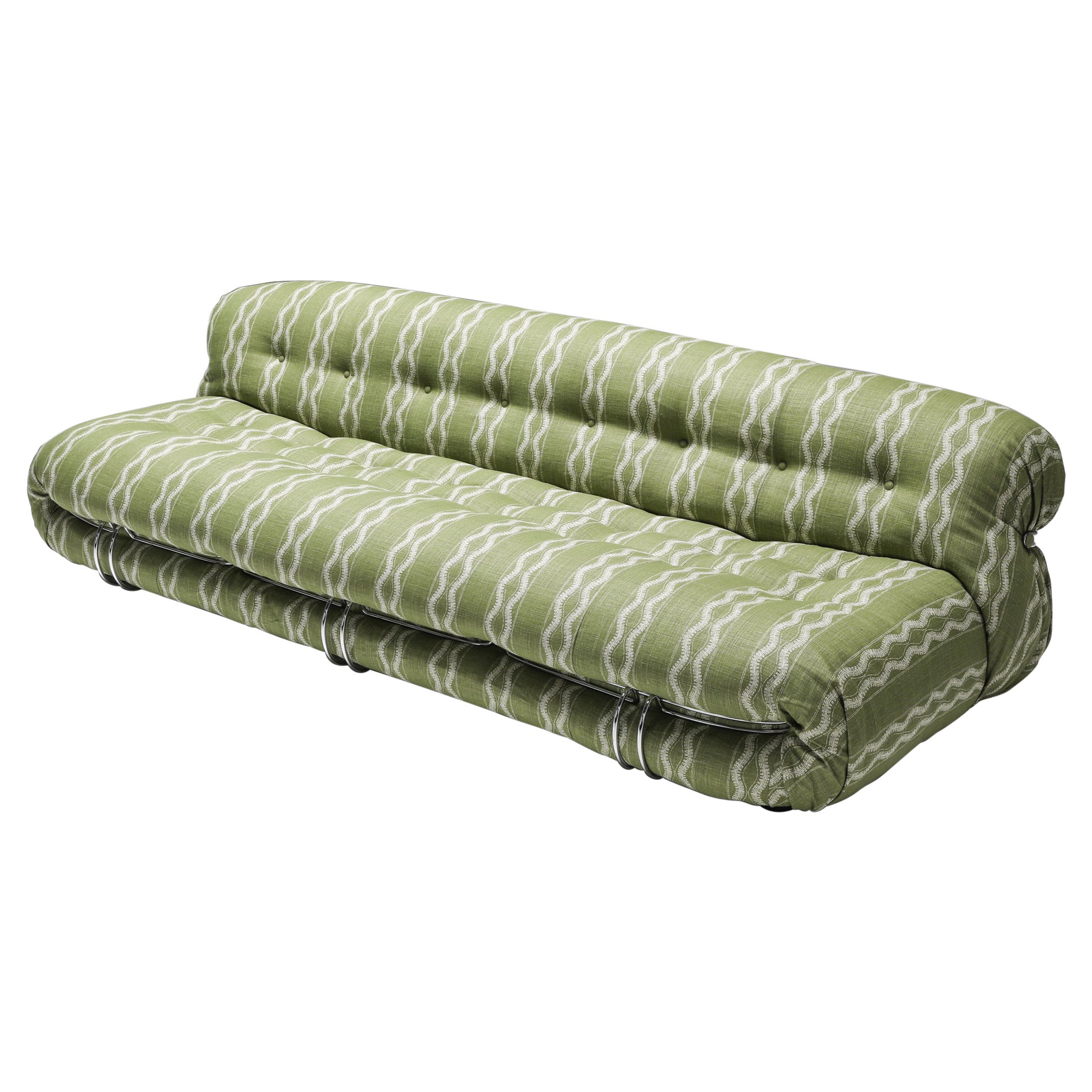 Cassina Soriana Four Seater Sofa by Afra and Tobia Scarpa in green Peter Dunham