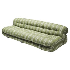Cassina Soriana Viersitzer-Sofa von Afra und Tobia Scarpa in Grün, Peter Dunham