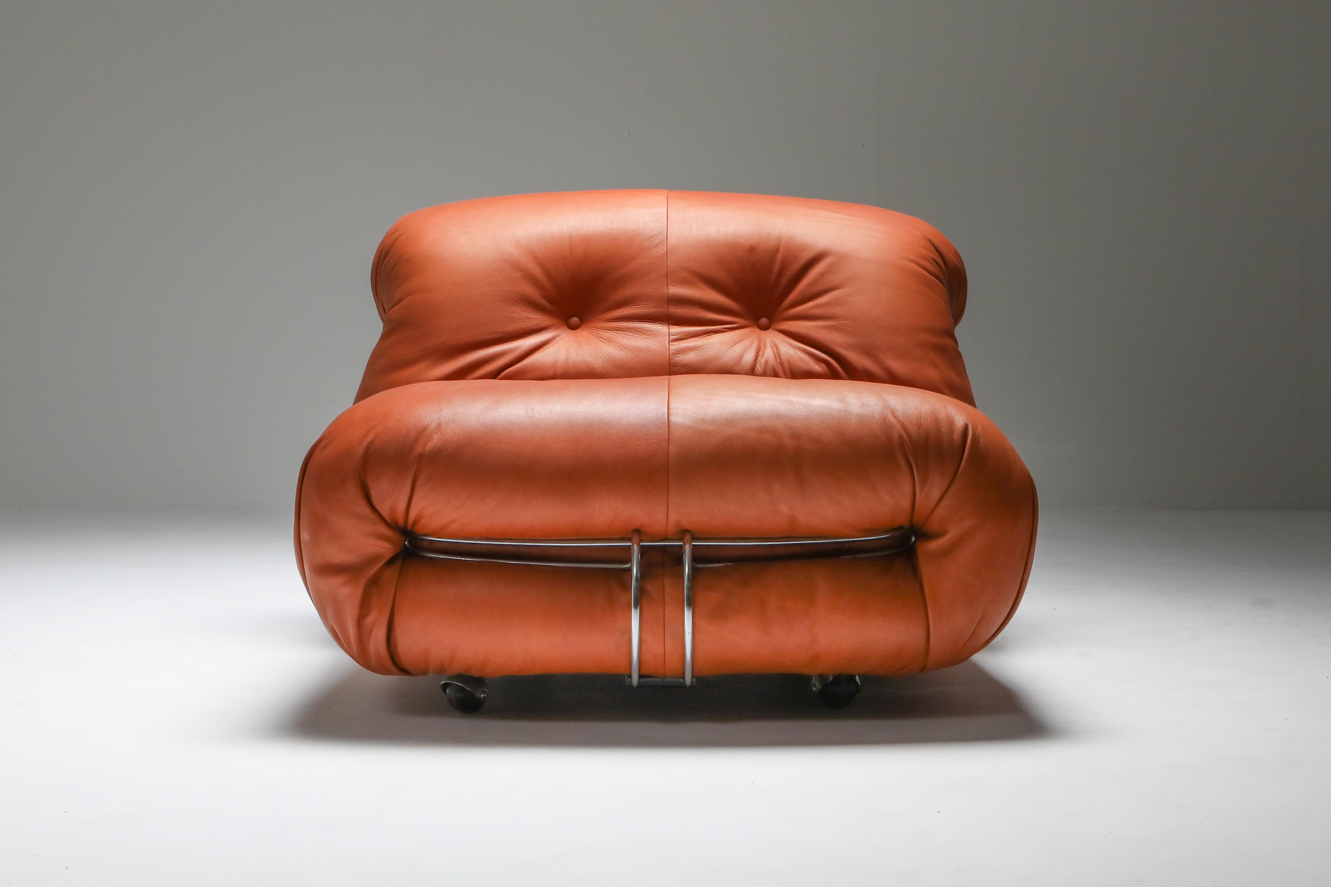 Post-Modern Cassina 'Soriana' Pair of Lounge Chairs by Afra and Tobia Scarpa