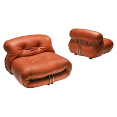 Cassina 'Soriana' Pair of Lounge Chairs by Afra and Tobia Scarpa