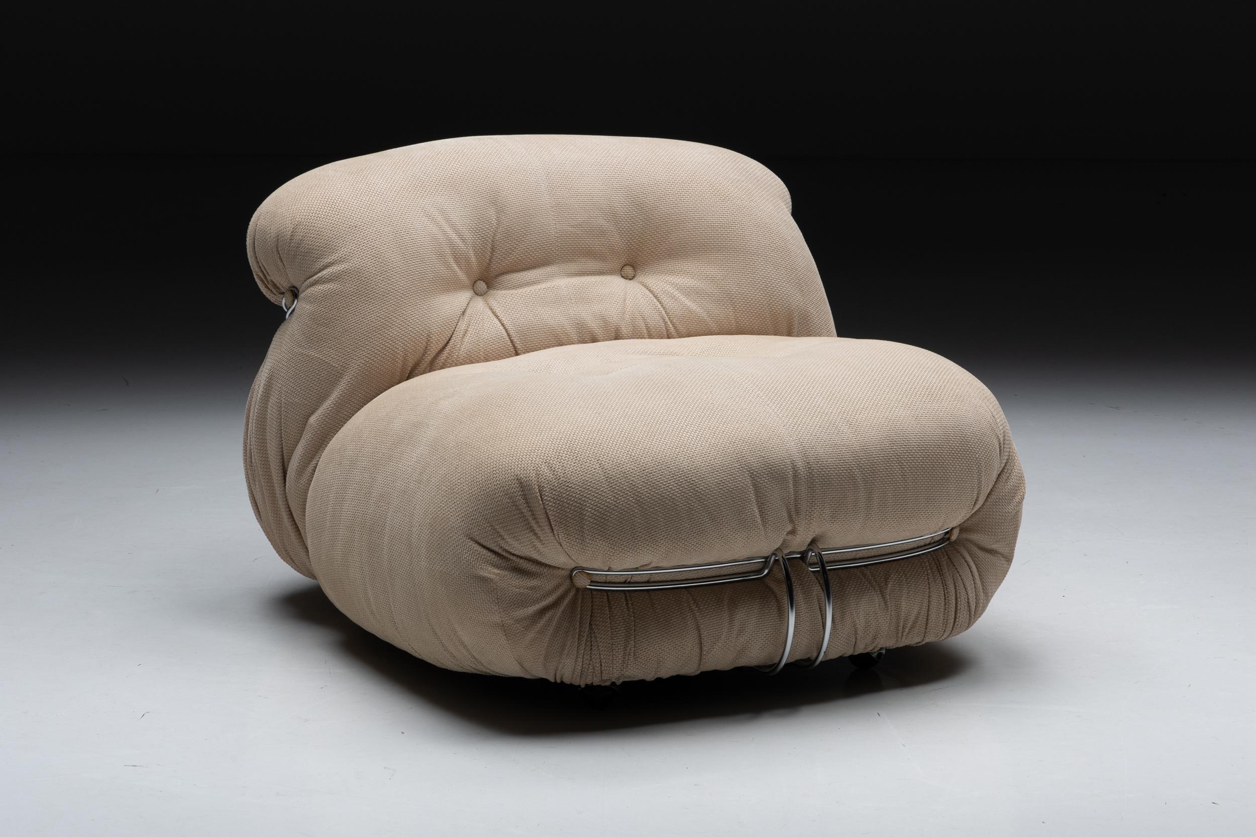 Soriana Sofa; Scarpa; Afra & Tobia Scarpa; Cassina; Italy; 1970s; Hollywood Regency; Minimalist; Italian Design; 

Afra and Tobia Scarpa Soriana lounge chair for Cassina, 1970s. The Soriana collection was meant to express beauty and comfort by