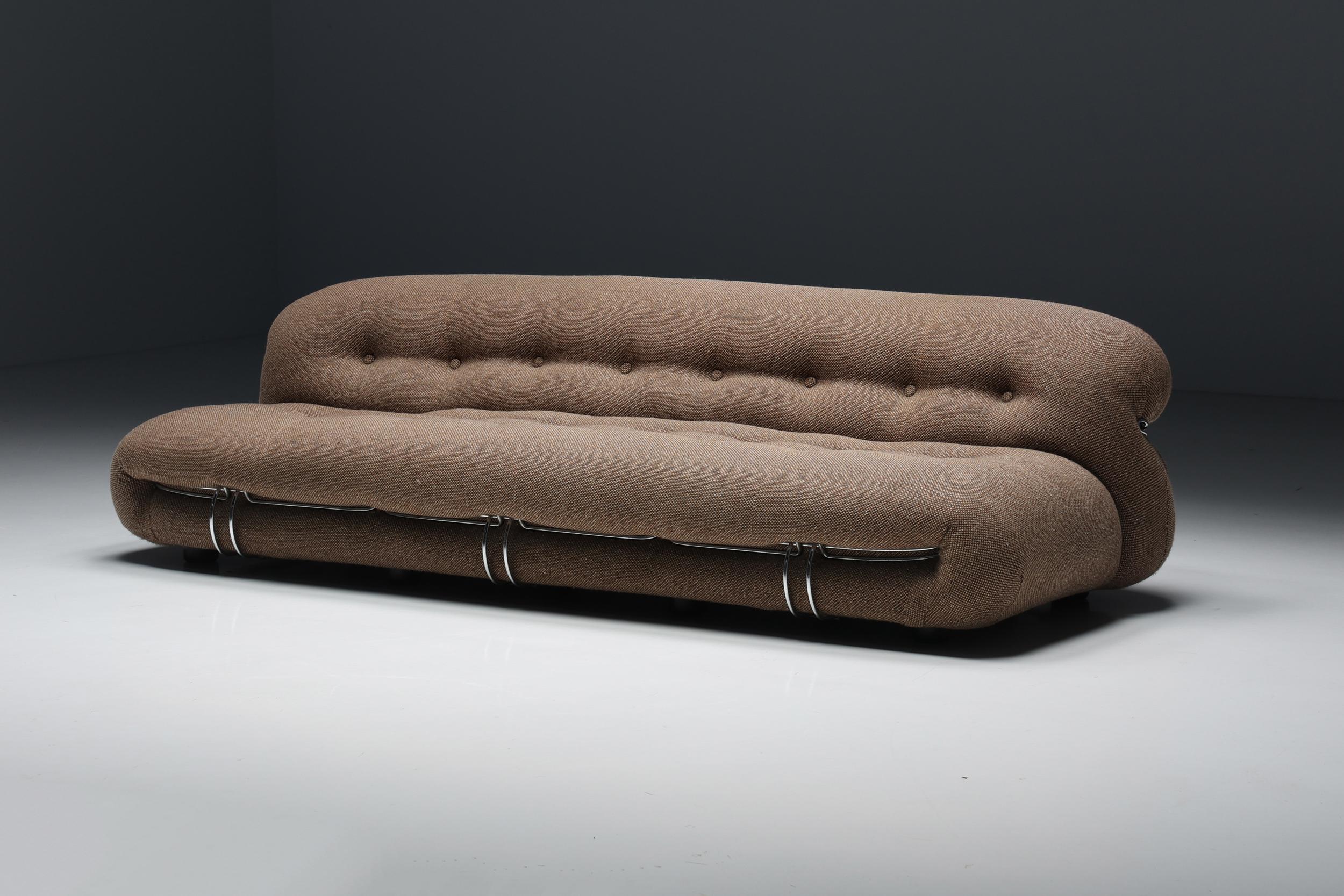 Sofa Cassina Soriana von Afra und Tobia Scarpa, Italien, 1970er Jahre  (Ende des 20. Jahrhunderts) im Angebot