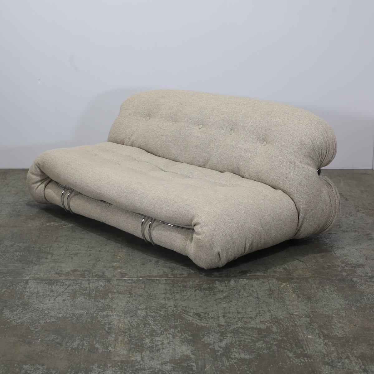 Cassina Soriana Zweisitzer-Sofa und Ottomane von Afra & Tobia Scarpa (Moderne) im Angebot