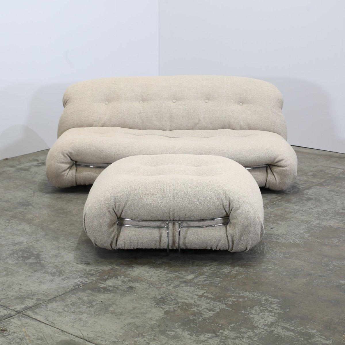 Cassina Soriana Zweisitzer-Sofa und Ottomane von Afra & Tobia Scarpa (21. Jahrhundert und zeitgenössisch) im Angebot